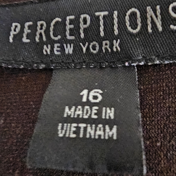 Perceptions New York Short Ruched Sleeves Open Front Cardigan Size 16 - Picture 6 of 10